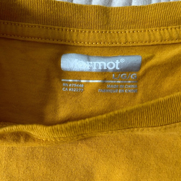 Marmot Men’s Yellow T-Shirt Size Large - Picture 3 of 5